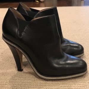 Giorgio Armani Black Leather Booties